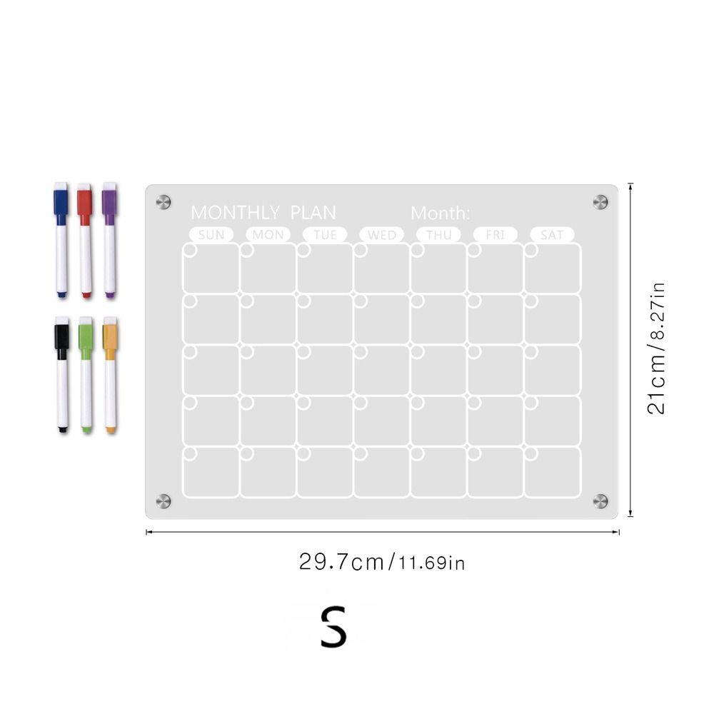 Klarer Monatskalender Memo Magnetische Planungs-Notiztafel Premium Notiz-Schwarzbrett-Set Küche