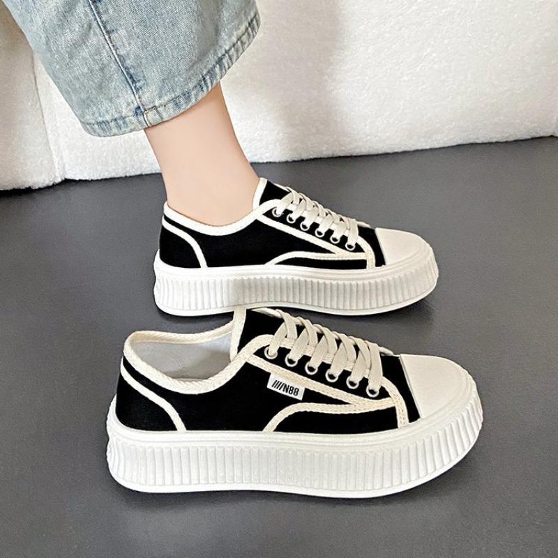 Kekse Leinenschuhe Damen Herbst neue Plattform College-Stil Freizeitschuhe Muffin weiße Schuhe Damen Tide
