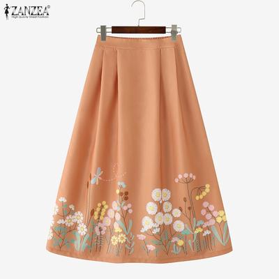 Women Loose Casual Summer Print A-Line Skirts