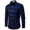 European and American Men's Spring and Autumn New Korean Version of The Trend Long-sleeved Plaid Shirt Men's Shirt