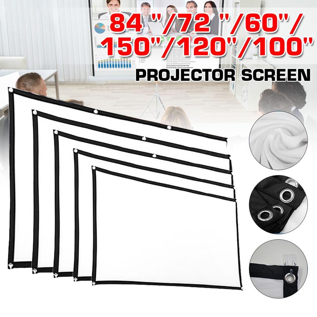 16:9 3D 60/72/84/100/120/150inch 16:9 Foldable HD Projector Screen Anti-Crease Projection Movies Screen New