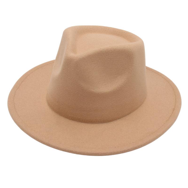 Zylinder Einfarbig Jazzhut Herren- und Damenfilzhut Retro-Hut Plüschhut Wollhut