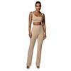 Women's Straight Draped Hip Tight Yoga Pants Solid Colour Sleeveless Vest Fashion Casual Pant Suit