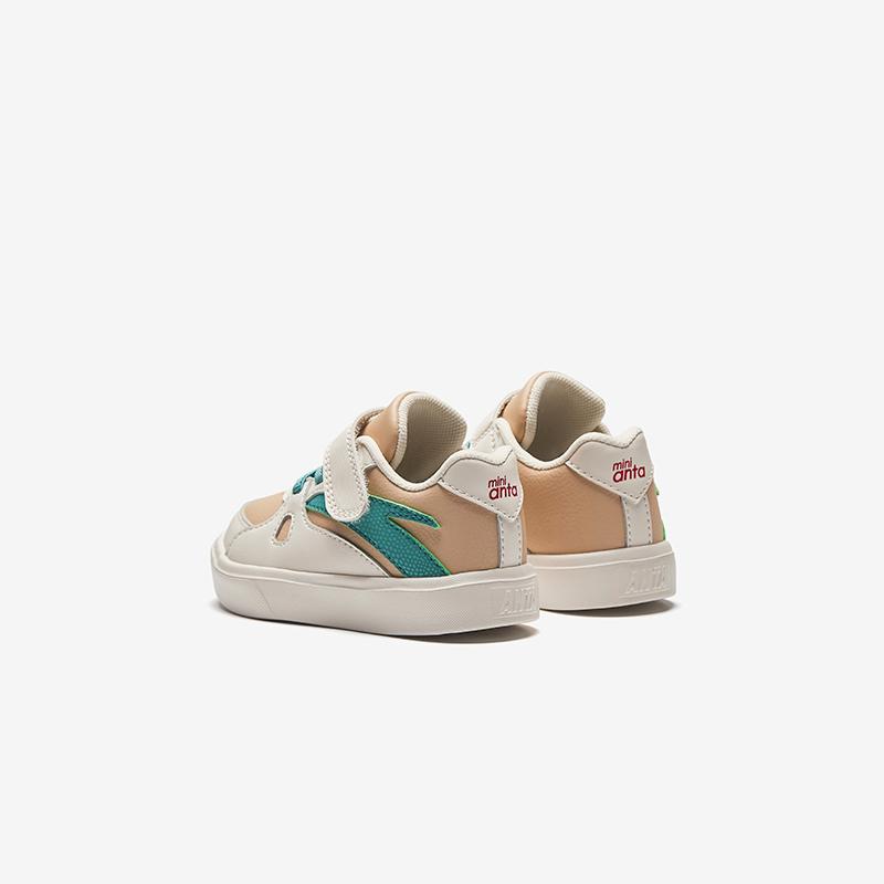 Anta Kids Synthetic Leather Trendy Comfortable Versatile Anti-Kick Lightweight Shock Absorbing Low-Top Walking Shoes Baby Shoes A12530013