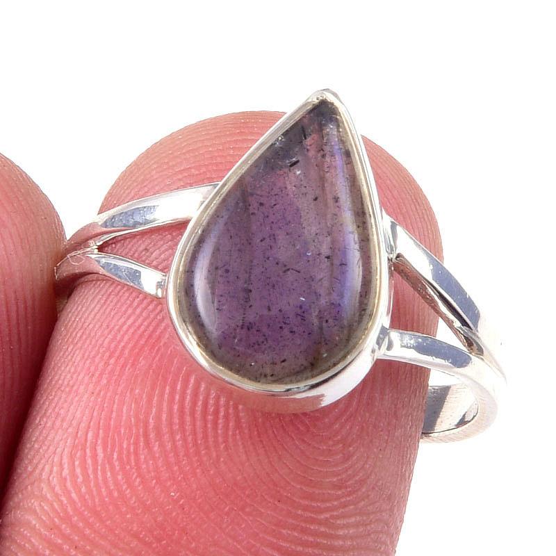 

Natural Labradorite Gemstone Handmade 925 Solid Sterling Silver Ring Size 8 L7s98