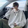 Men's Fleece-Lined Cotton Hoodie, Round Neck, Loose Fit, Plus Size, Spring & Autumn Layer, Trendy Winter Wear.