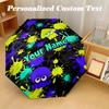 Splatoon 8 Rib Auto Folding Umbrella, Personalized Custom Name Text