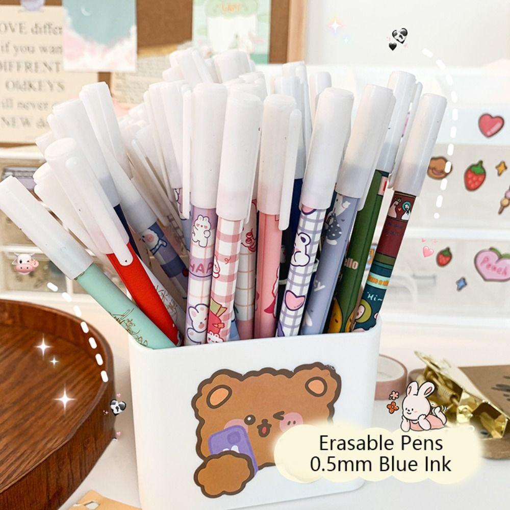 12PCS/Box 0.5mm Blue Ink Neutral Pen Bear Peach Astronaut Gel Pens Writing Tools  Students Gift