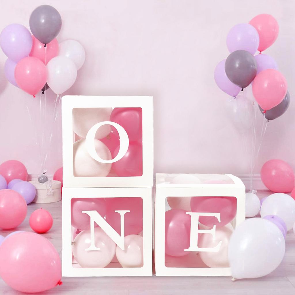 25cm ONE Letter Balloon Box 1 One Year Old Birthday Decor 1st Birthday Party Decoration Kids Boy Girl Baby Shower Balloon Box