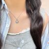 Heart of the Ocean Necklace Female Versatile Premium Sense Niche Design Sense Send Girlfriend Birthday Gift Light Luxury Necklace