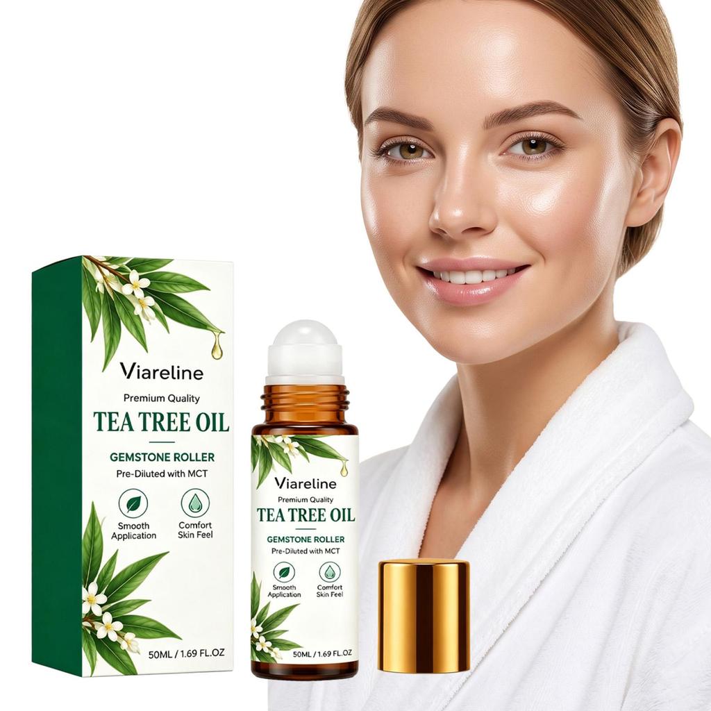 Tea tree gentle roll-on essential oil, portable, refreshing, non-sticky, multi-area roll-on, easy to apply.
