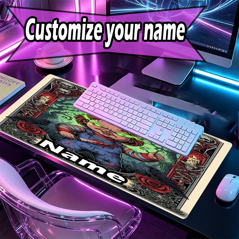 Tappetino per Mouse Personalizzato con Nome e Motivo Film Horror, Tappetino da Scrivania per Laptop PC, Tappetino Decorativo da Scrivania per Tastiera di Casa, Regalo
