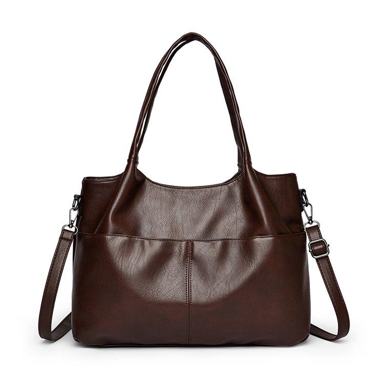 

Women Casual Soft Leather Tote Bag Top Handle Crossbody Bag Fashion Handbag Women s Holiday Gift for Daily Shopping and Travel 31.5 × 12 × 27 cm кавовий