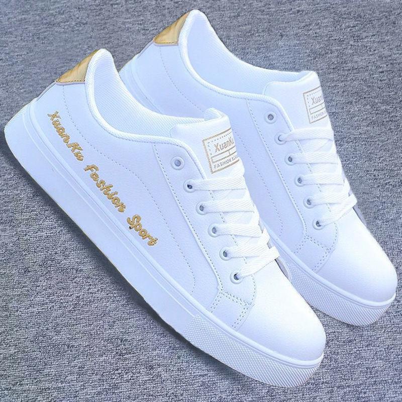 Men's Spring Trend Casual Low Top Board  Pu Leather Teenagers Flat Tide Shoes Plus Size