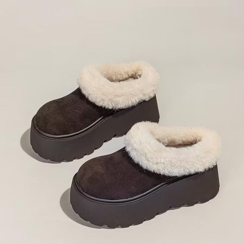 New Thick-soled Cover-toe Shoes for Women, Fleece Warm Snow Boots and Height-increasing Cotton Shoes