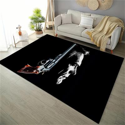 HD Rifle Area Rug Pistol Revolver Gun Carpet Modern Weapons Rugs Living Room Bedroom KitchenDoormat Bathroom Anti-slip Floor Mat
