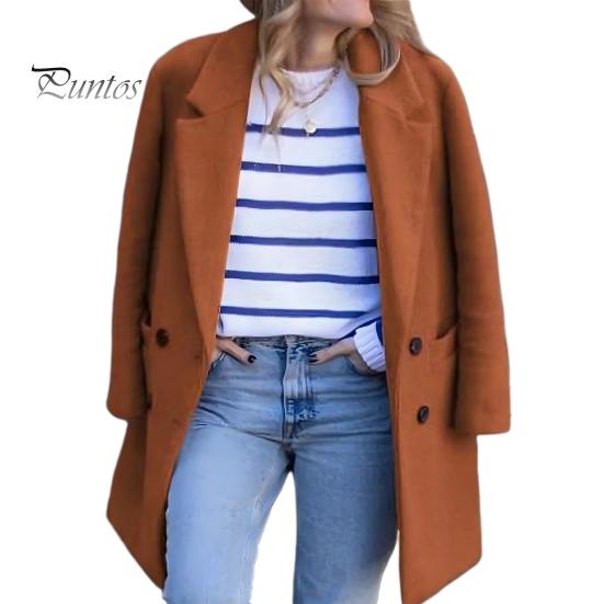 

Женское зимнее пальто, двубортное, с отложным воротником, длинными рукавами, на пуговицах, кардиган, большие размеры, шерстяное пальто средней длины для активного отдыха S оранжевый