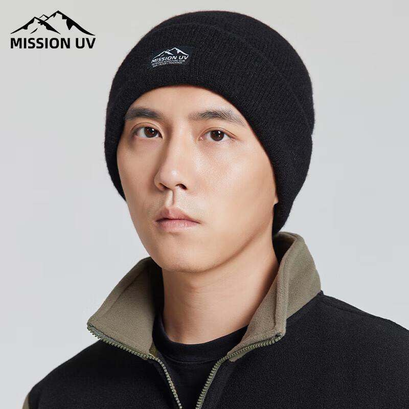 MISSION UV Men s Warm Knitted Ear Protection Beanie One Size