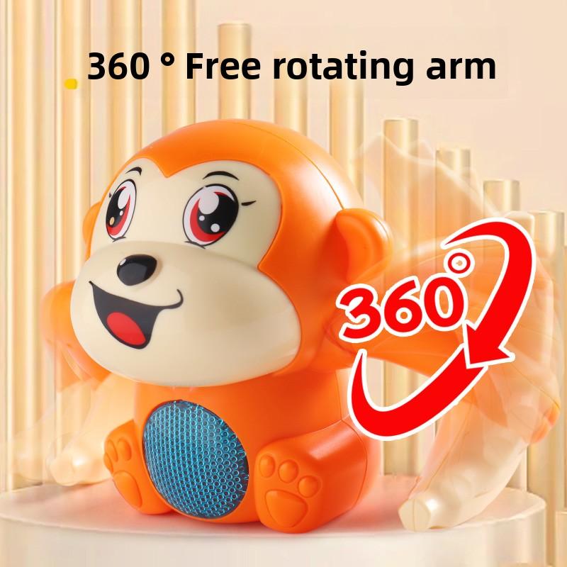 1 Baby Toy Electric Rolling Monkey Light Music Puzzle Sound Prompt Monkey Children's Toy Gift Preschool Education Toy