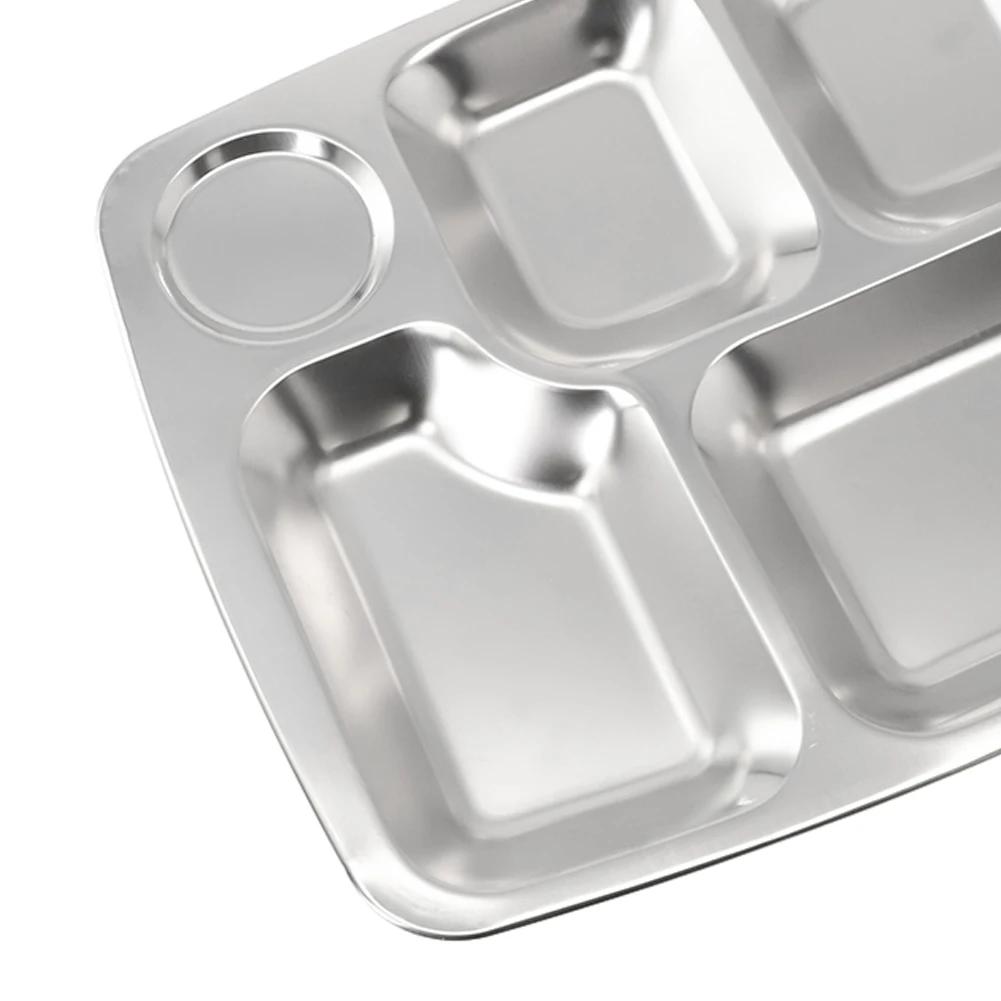 Dzielona taca obiadowa ze stali nierdzewnej Pojemnik na lunch Talerz na jedzenie do stołówki szkolnej-przedszkolnej na pikniki kempingowe