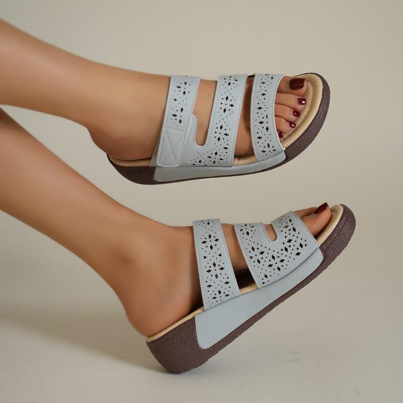 New Summer Flat Plus Size Peep Toe Wedge Platform Women's Sandals