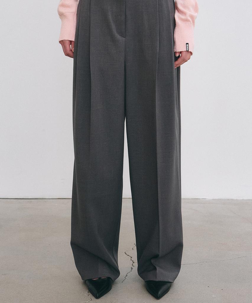 Nigaennikol Minimal Classic Loose Fit Slacks_Gray