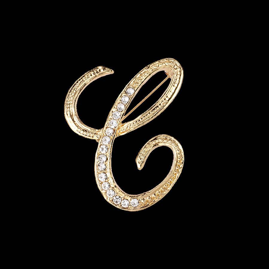 

Значок-брошь в виде модной буквы: Креативный значок на пиджак для мужчин и женщин C золотой