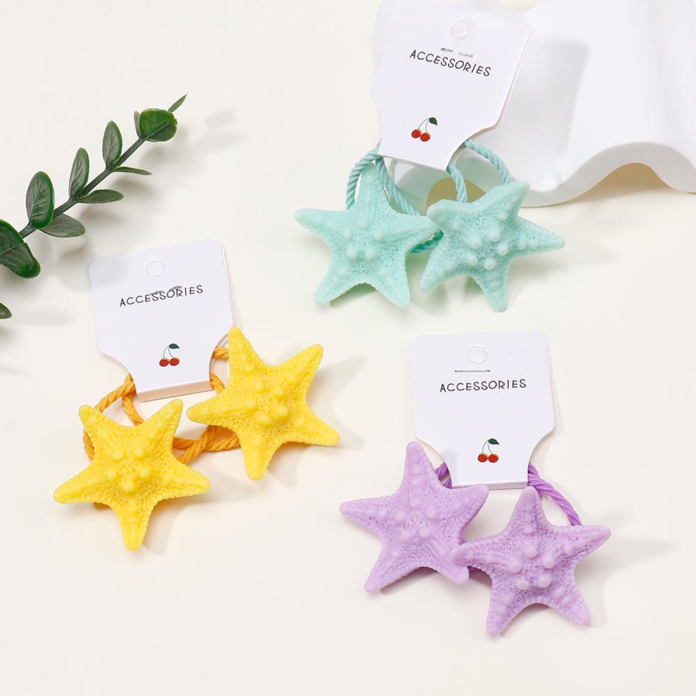 4Pcs New Pentagram Rubber Band Hair Ring Hair Clips for Kids Fashion Headdress No Harm to Hair Baby Hair Accessories Gift