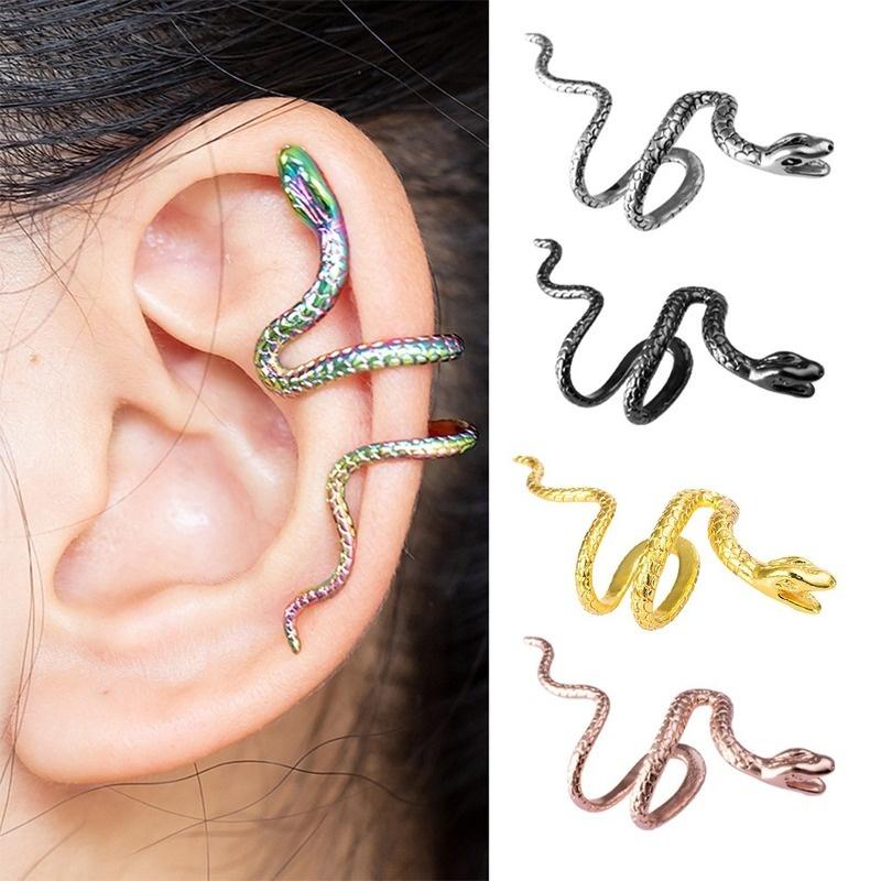 1 Pack Snake Pierced Earring Clip Non Pierced Punk Non Ear Clip Women Men Fake Pierced Jewelry Ornament