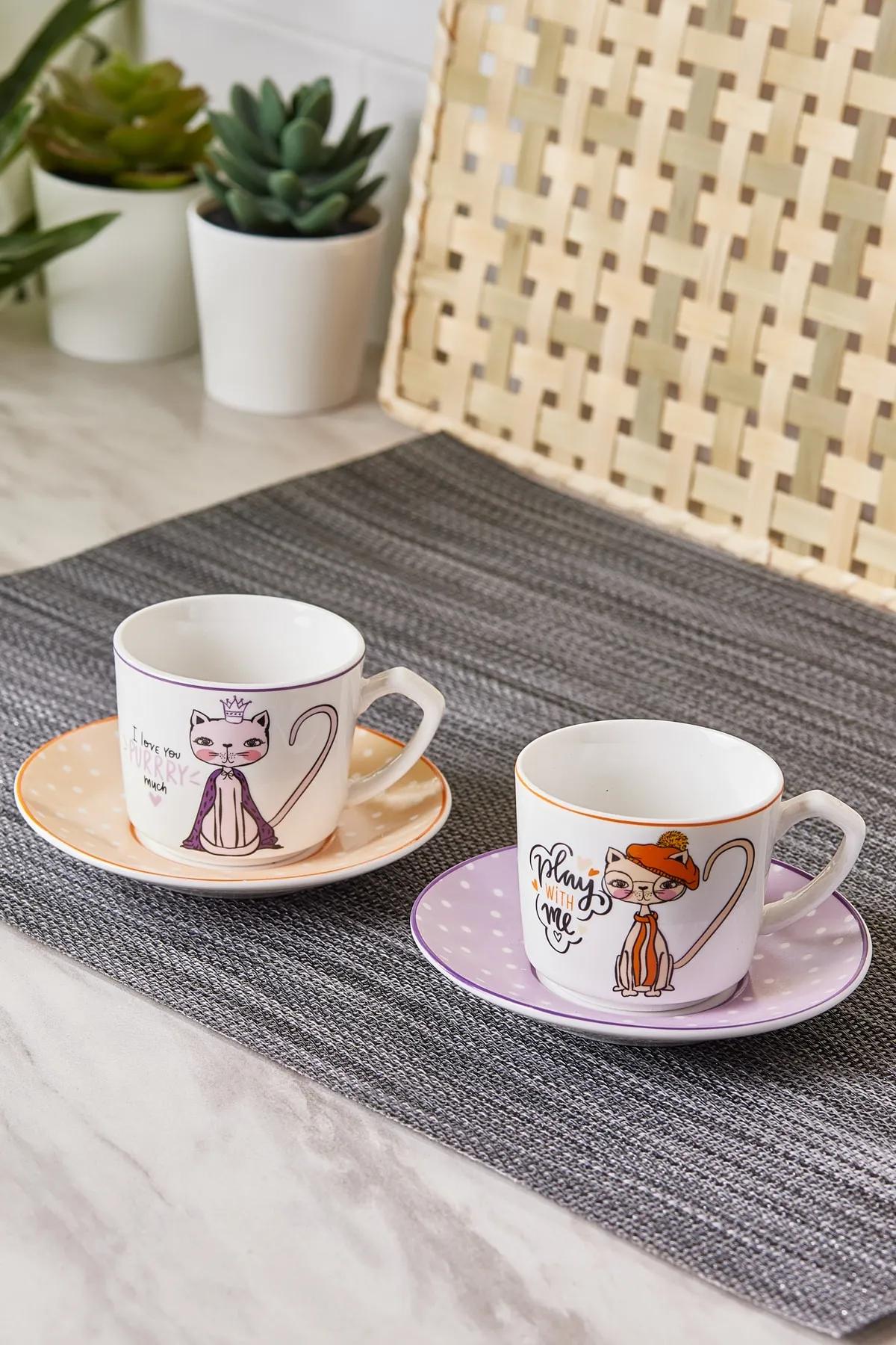 

Karaca Fancy Cat Coffee Cup Set for 2 People 80 Ml
