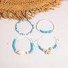 Summer New Sky Blue Soft Pottery Piece Shell Conch Rice Bead Bracelet for Women's Jewelry, Summer Cool Feeling Small Fresh Bracelet