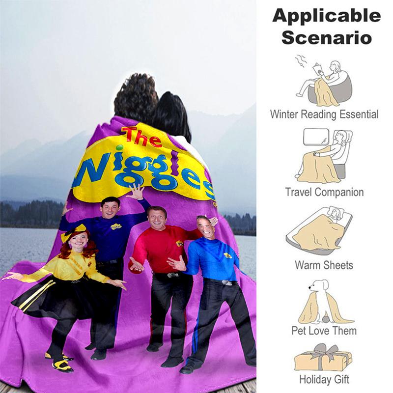 1pc Blanket The Wiggles Print Design, Lightweight Blanket for Sofa, Bed- Soft &Warm, Gift for All Seasons Like Christmas, Halloween