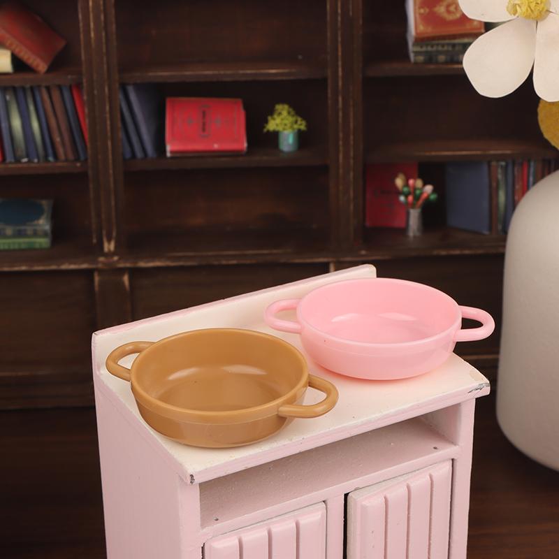 5Pcs 1/12 Dollhouse Simulation Soup Pot Model Dollhouse Miniature Kitchen Cookware Decoration Dolls House Accessories