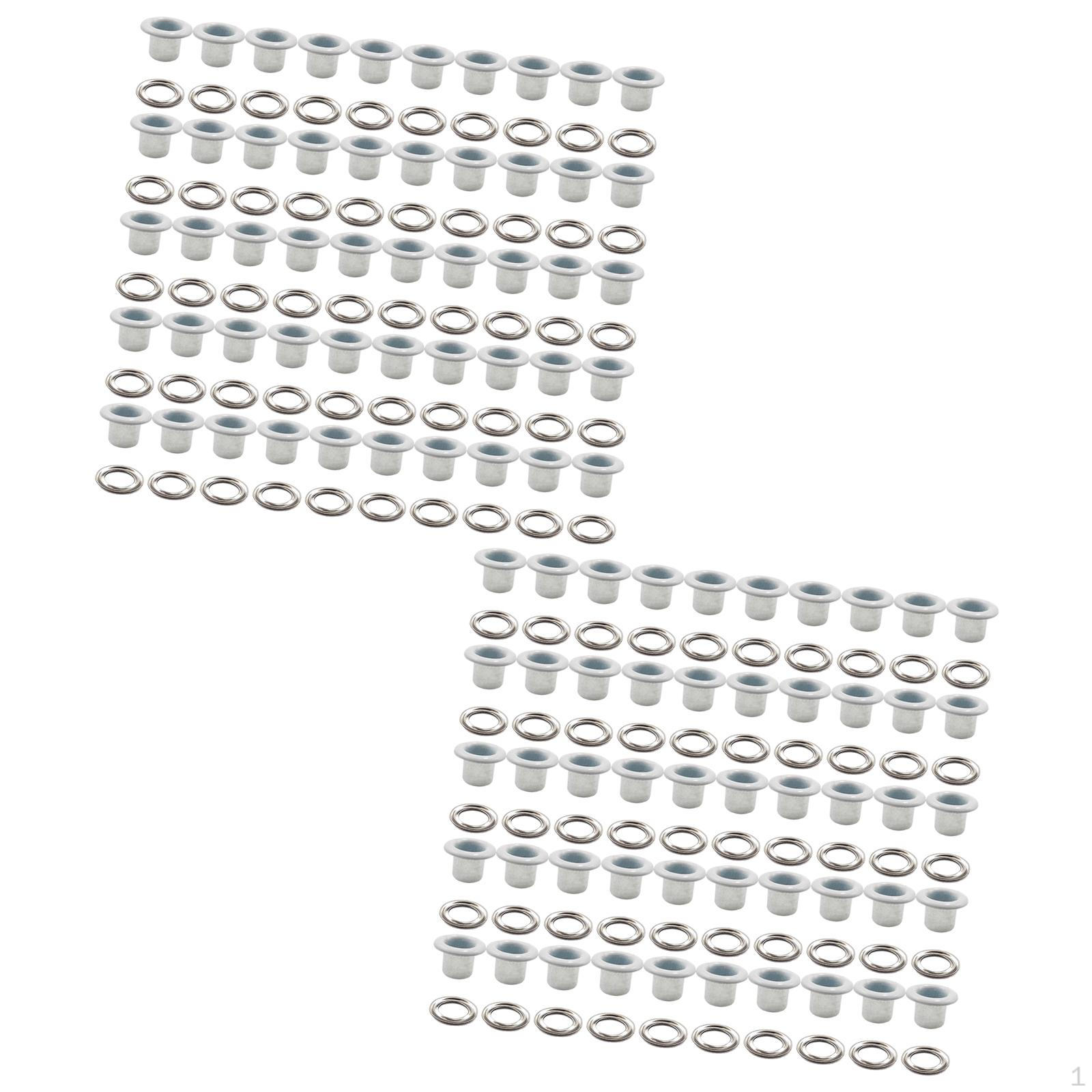 

Набор металлических люверсов - 100 шт. для поделок и ремонта white