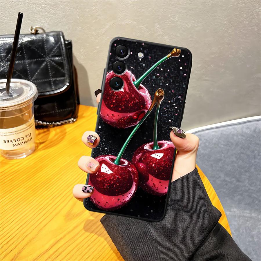 Case for Samsung Galaxy A13 A20 A16 A40 A12 A70 A15 A17 A50 A04 A06 A05 Funda Phone Cover Cherry Pattern