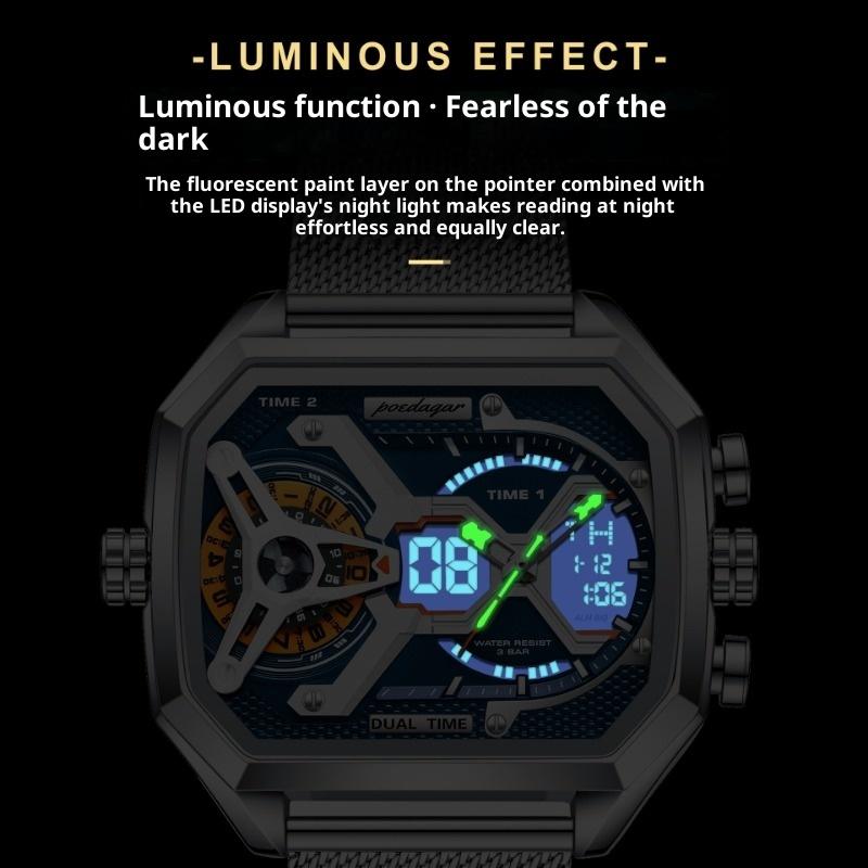 Top Brand Men's Fashion Watch Explosive Three-Movement Electronic Watch Multi-Function Sports Wristwatch