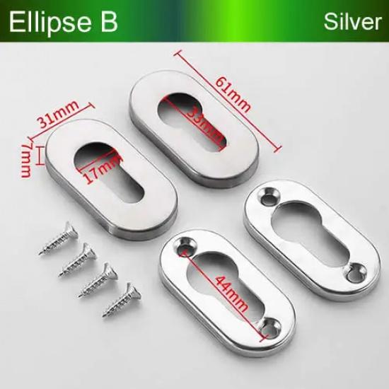 Round Oval Lock Cylinder Cover 304 Stainless Steel Keyhole Cover Black Gold Silver Anti-theft Door Accessories for 32mm Cylinder