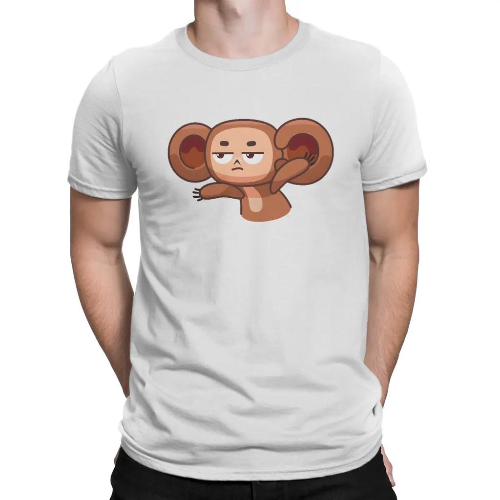 Cheburashka Helpless Man's TShirt Cheburashka Crewneck Short Sleeve Fabric T Shirt Funny Top Quality Gift Idea