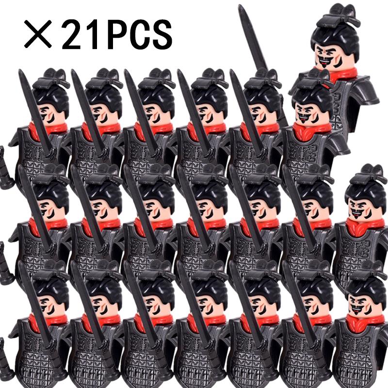 21PCS Medieval Military Soldiers Army Figures Armor Guard Warriors Archer Knights Building Blocks Bricks Toys for Kid Gifts