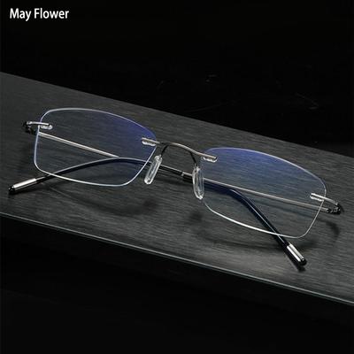 Ultralight Memory Rimless Reading Glasses Men Women Blue Light Blocking Presbyopic Eyeglasses Hyperopia Eyewear +1.0 To +3.5