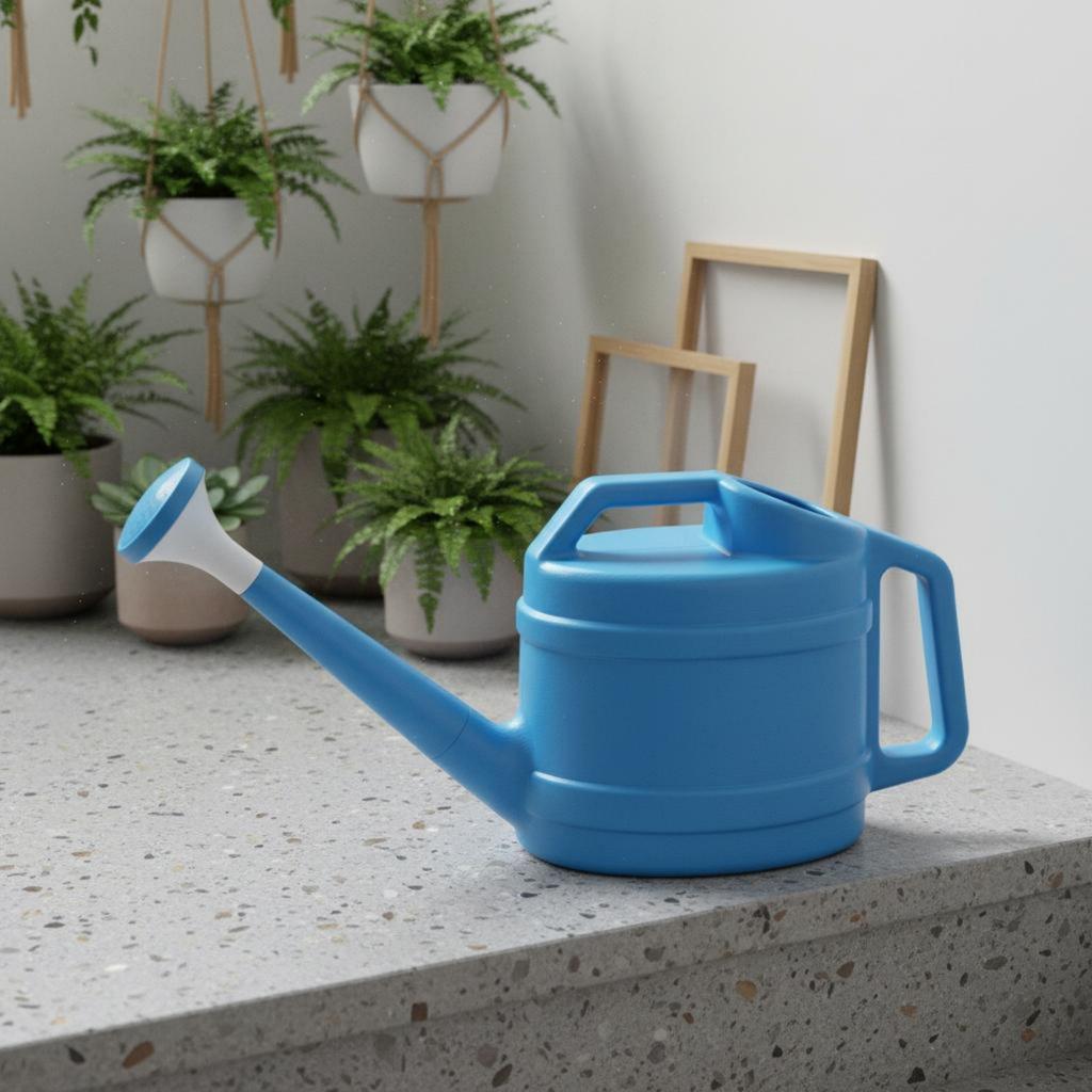Long Spout Watering Pot Large Capacity Long Spout Watering Can Plastic Water Can with Sprinkler Head Sturdy Construction