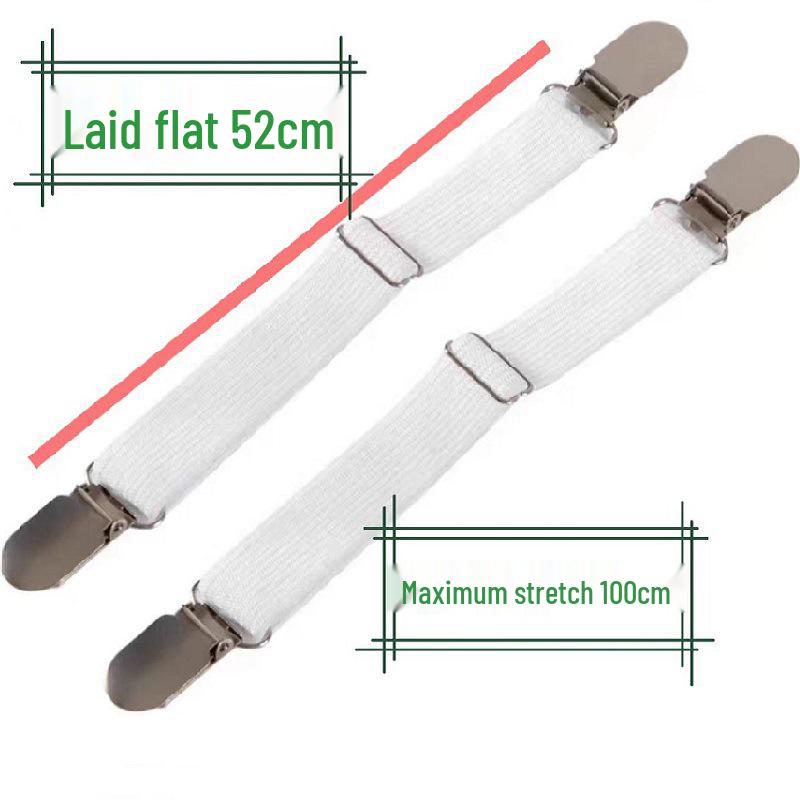 

Tri-Head Bed Sheet Fasteners: Anti-Slip Elastic Clips & Fixing Buckles White Two Heads With Rubber білий