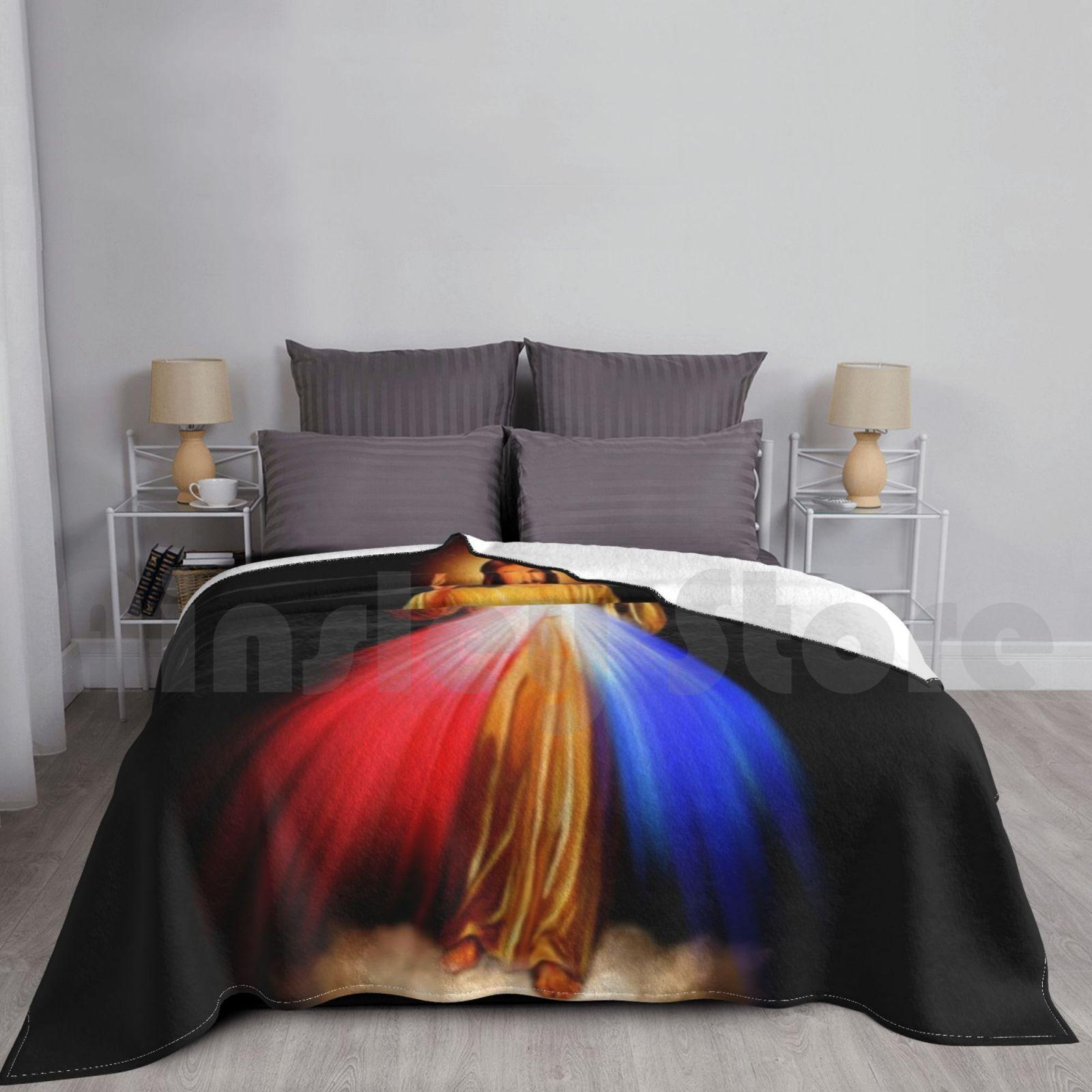 Jesus Blanket For Sofa Bed Travel Devotional Christian Faith God Jesus Bible Christ Religious Religion Size: 75*100cm, Weight: 230 GSM