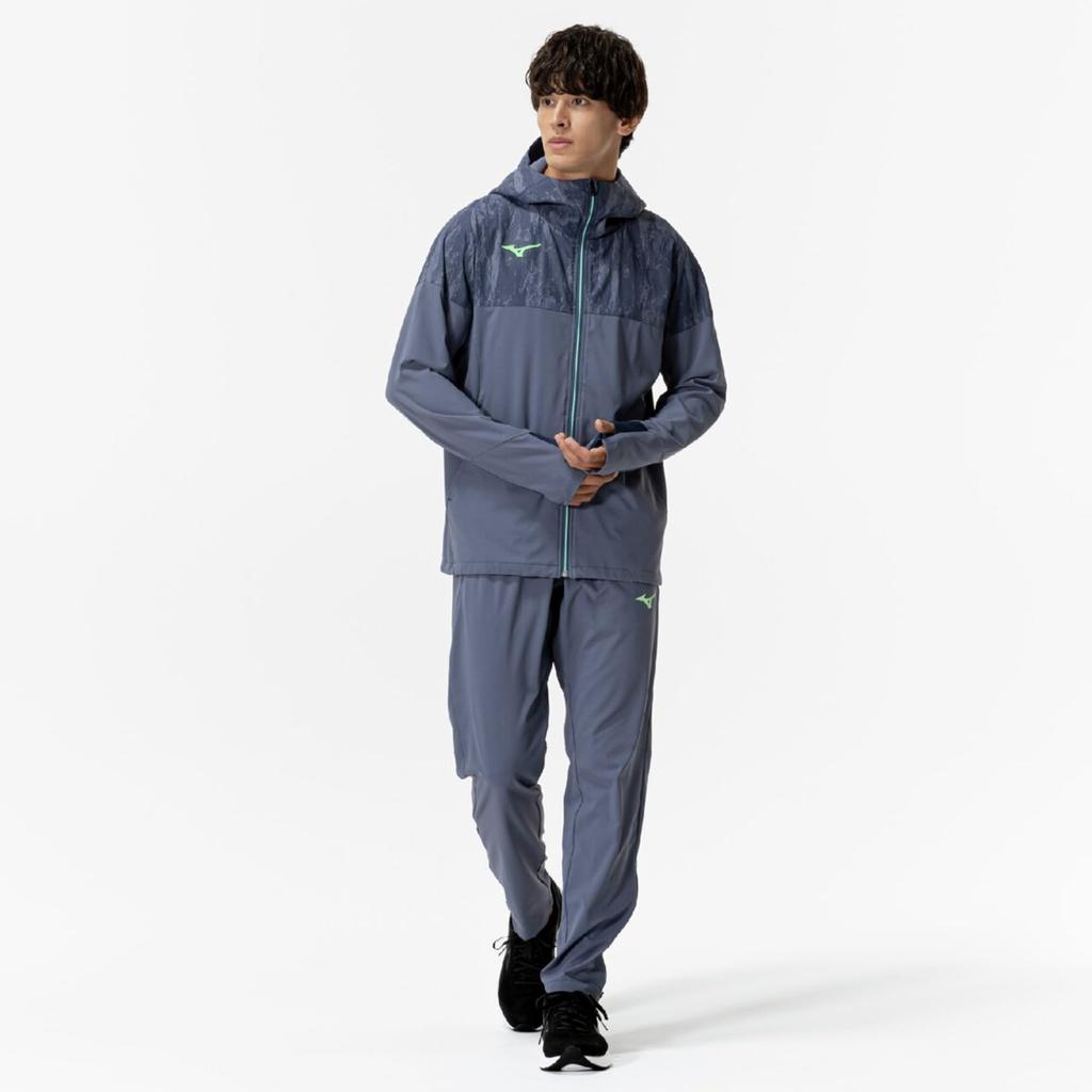 Mizuno Stretch Cloth Training Stretch Indigo Hoodie, Wear, Jersey, Sports, 32MCC002,