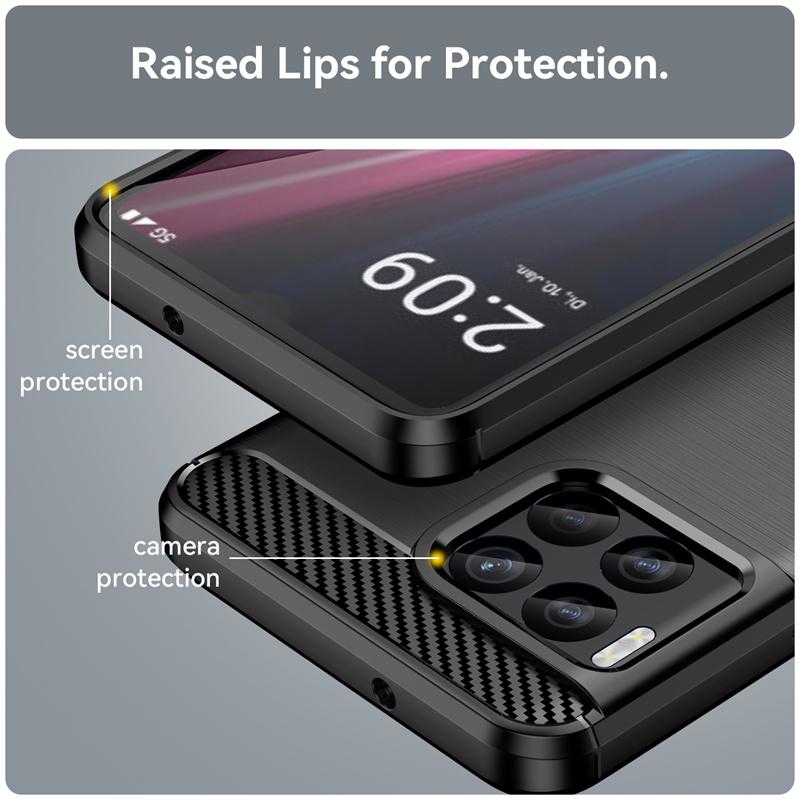 Carbon Fiber Texture TPU Case for T-Mobile Revvl 7 Pro 6x 5G Revvl 6 T Phone Pro 5G Shockproof Protective Business Full Protection Cover