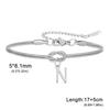 Minimalist Double Layer Snake Chain DIY Alphabet Bracelet Anklet Jewelry Simple Pendant Necklace For Women Gift