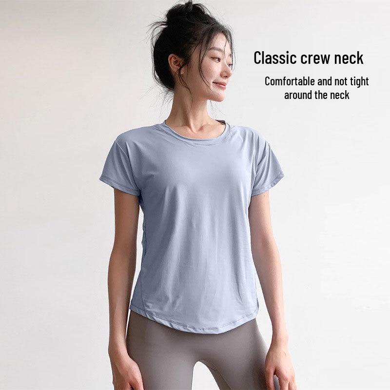 Atmungsaktives Schnelltrocknendes 3D-Schnitt-Mesh-Yoga-T-Shirt - Kurzarm