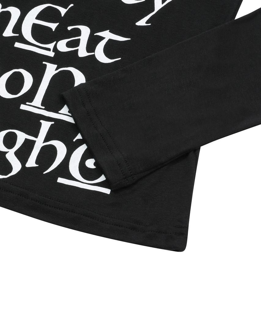 MUCENT Typer Lettering U-Neck Long Sleeve Tee