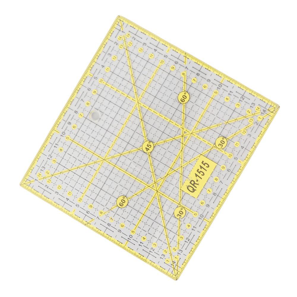 2pcs 15cm x 15cm Square Quilting Ruler plastic Quilting Tool Easy Fabric Cutting Ruler For Sewing