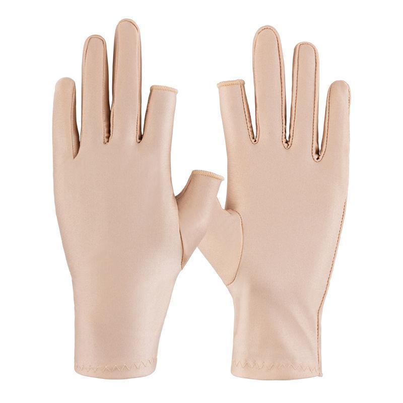 Uv Shield Gloves For Hands Women's UV Fingerless Gloves - Ice Silk Sunscreen Gloves For Driving & Outdoor Uv Gloves For Gel Manicures